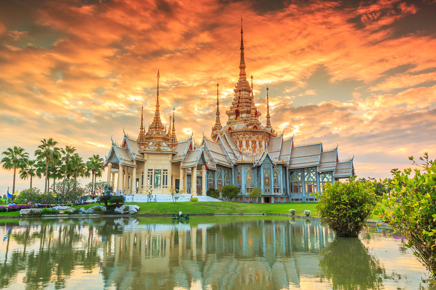 Wat thai, sunset in temple Thailand,They are public domain or tr