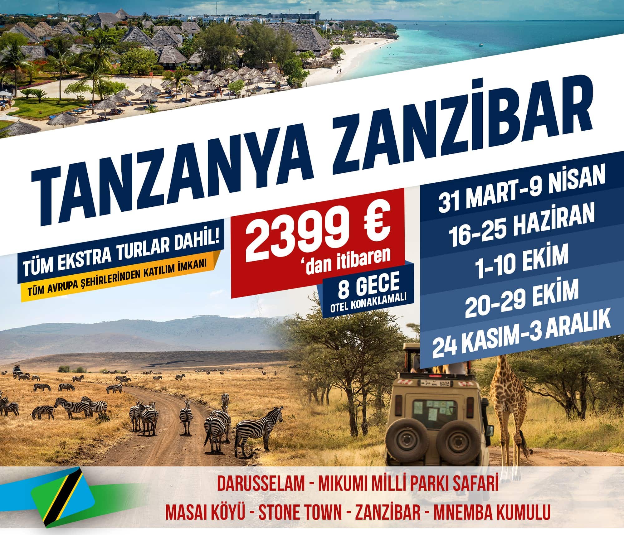 Tanzanya - Zanzibar Turu 2026