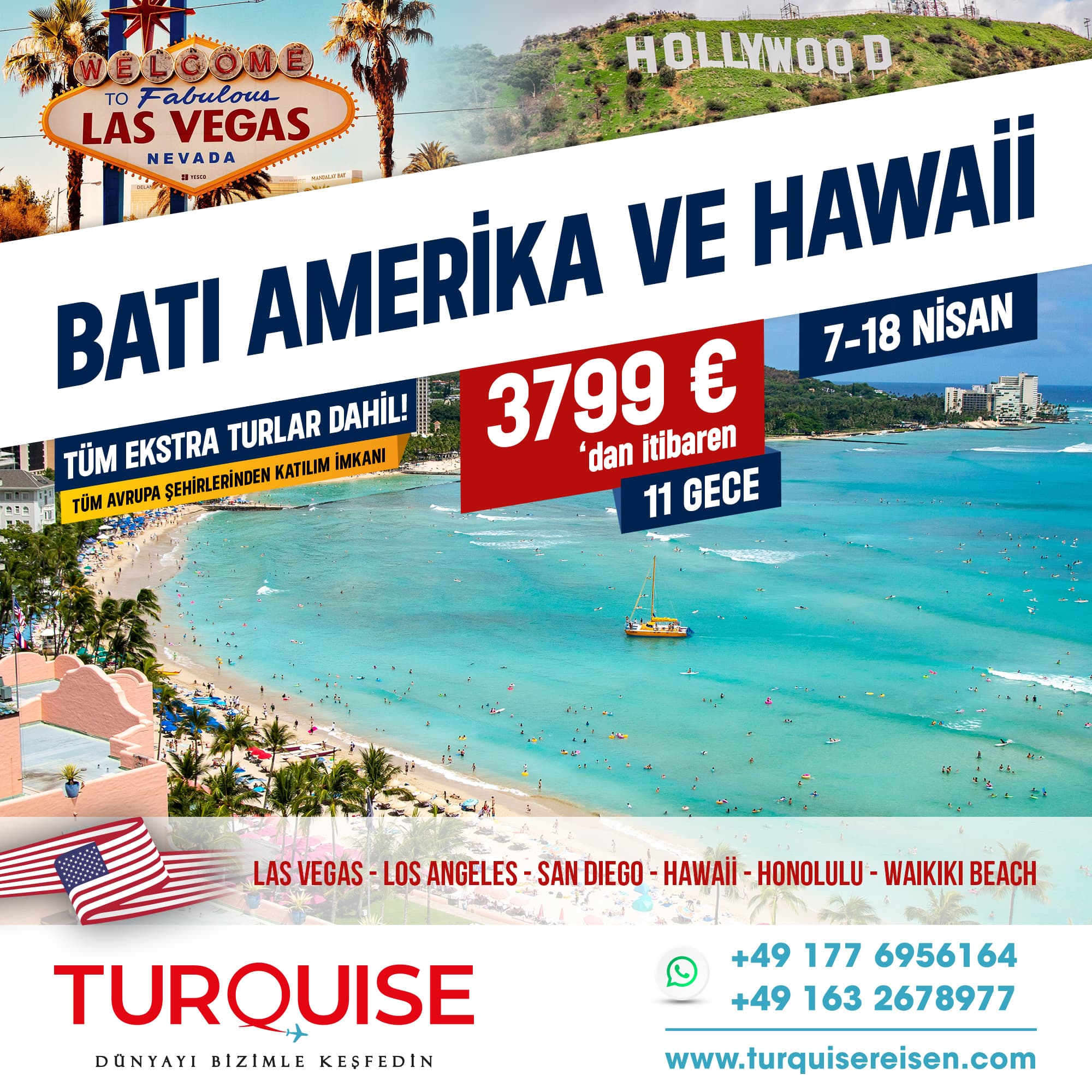 Avrupa ve Almanya Çıkışlı Batı Amerika - Hawaii Turu 2026