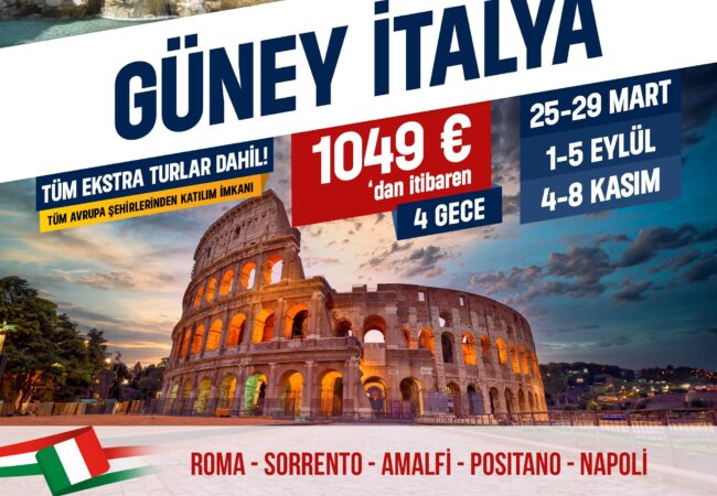 Avrupa ve Almanya Çıkışlı Güney İtalya Turu 2026 | Napoli, Amalfi, Roma