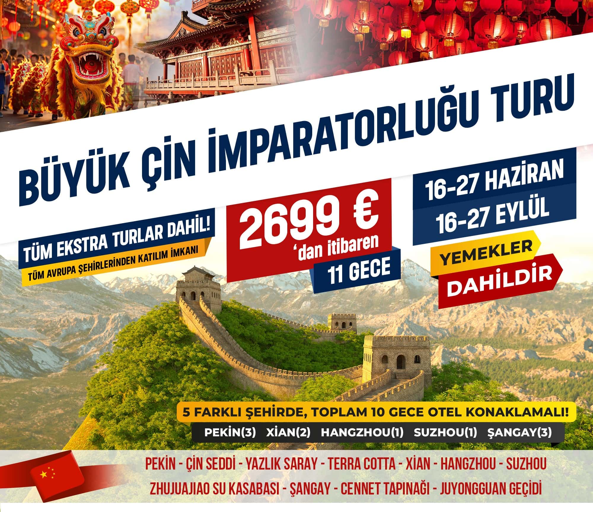 Almanya ve Avrupa Çıkışlı Büyük Çin Turu 2026