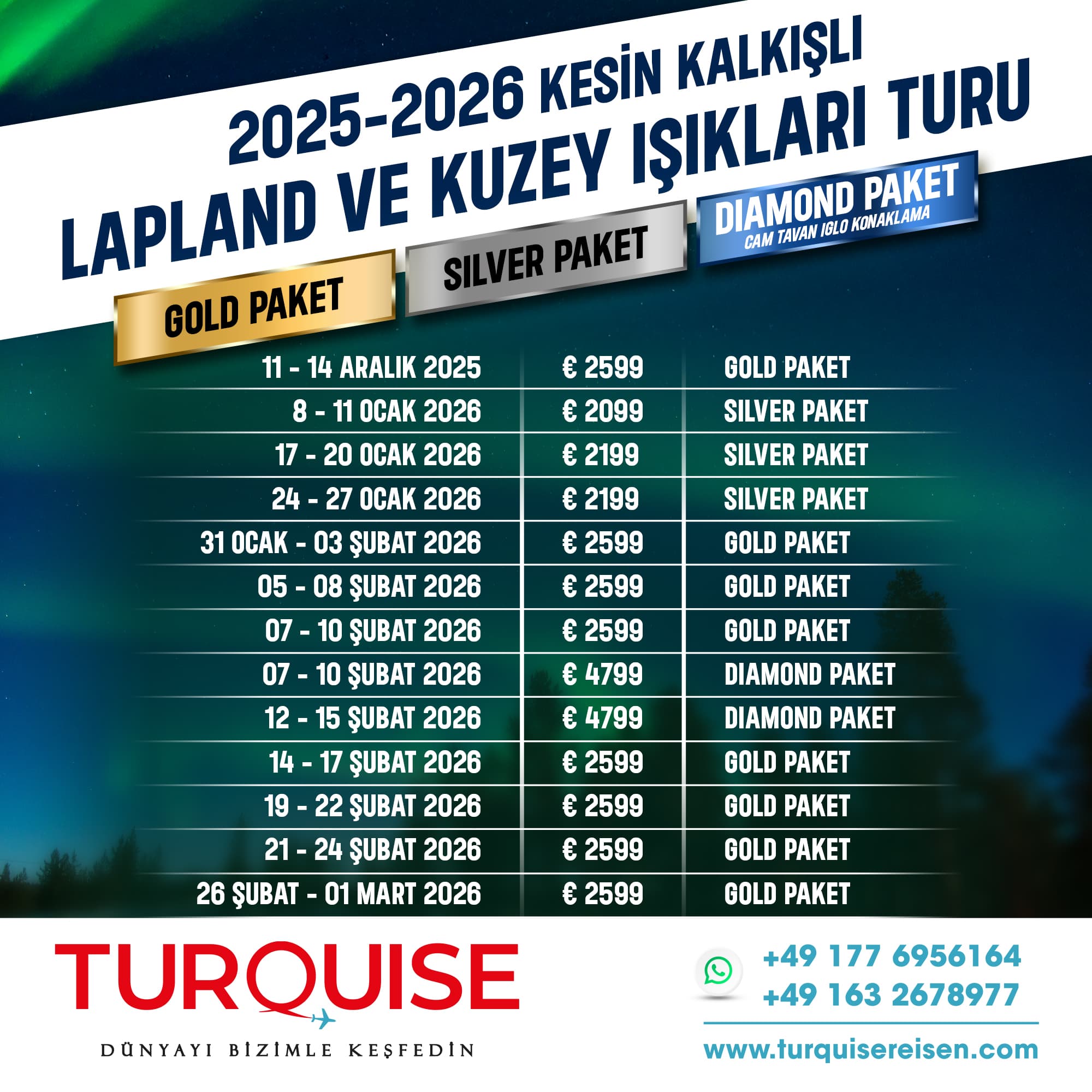 Lapland Kuzey Işıkları Turu - almanya ve avrupa çıkışlı