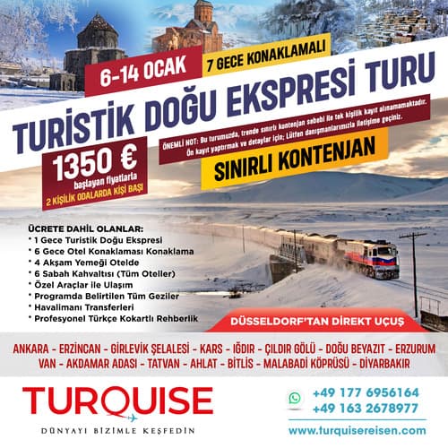 Turistik Doğu Ekspresi Turu 2026 - Almanya ve Avrupa Çıkışlı - Turquise Reisen