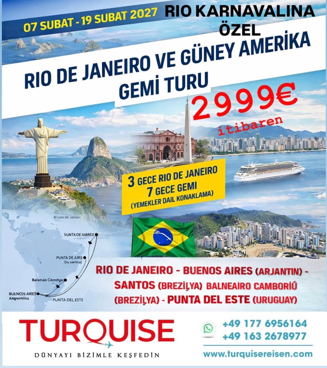 RIO DE JANEIRO & GÜNEY AMERİKA GEMİ TURU