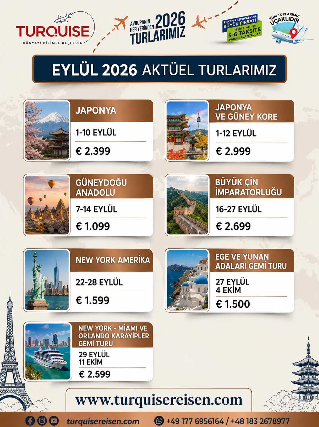 Haziran 2026 Özel Tur Programları - Turquise Reisen
