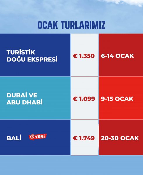 Turquisereisen 2026 Ocak Turları